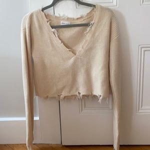 Lovers and friends cropped ivory sweater